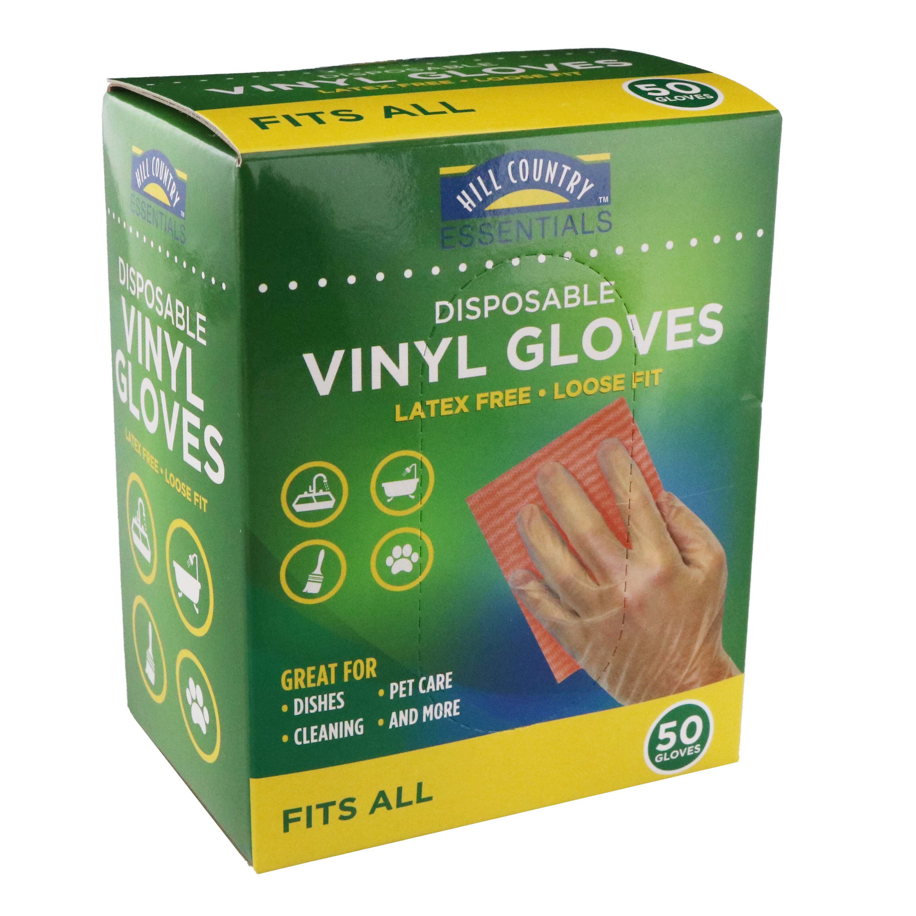 Hill Country Essentials Disposable Vinyl Gloves Shop Gloves at HEB