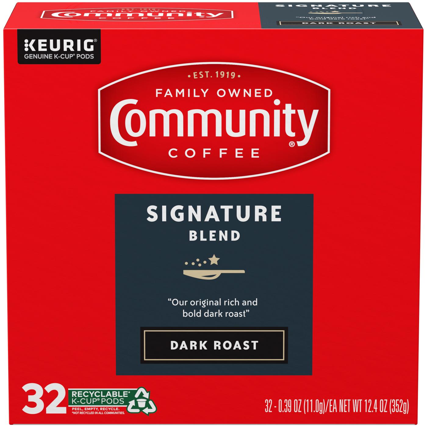 Community Coffee Signature Blend Dark Roast Single Serve Coffee K Cups; image 1 of 7
