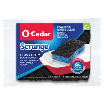O-Cedar Scrunge Heavy Duty Sponge, 2 pk