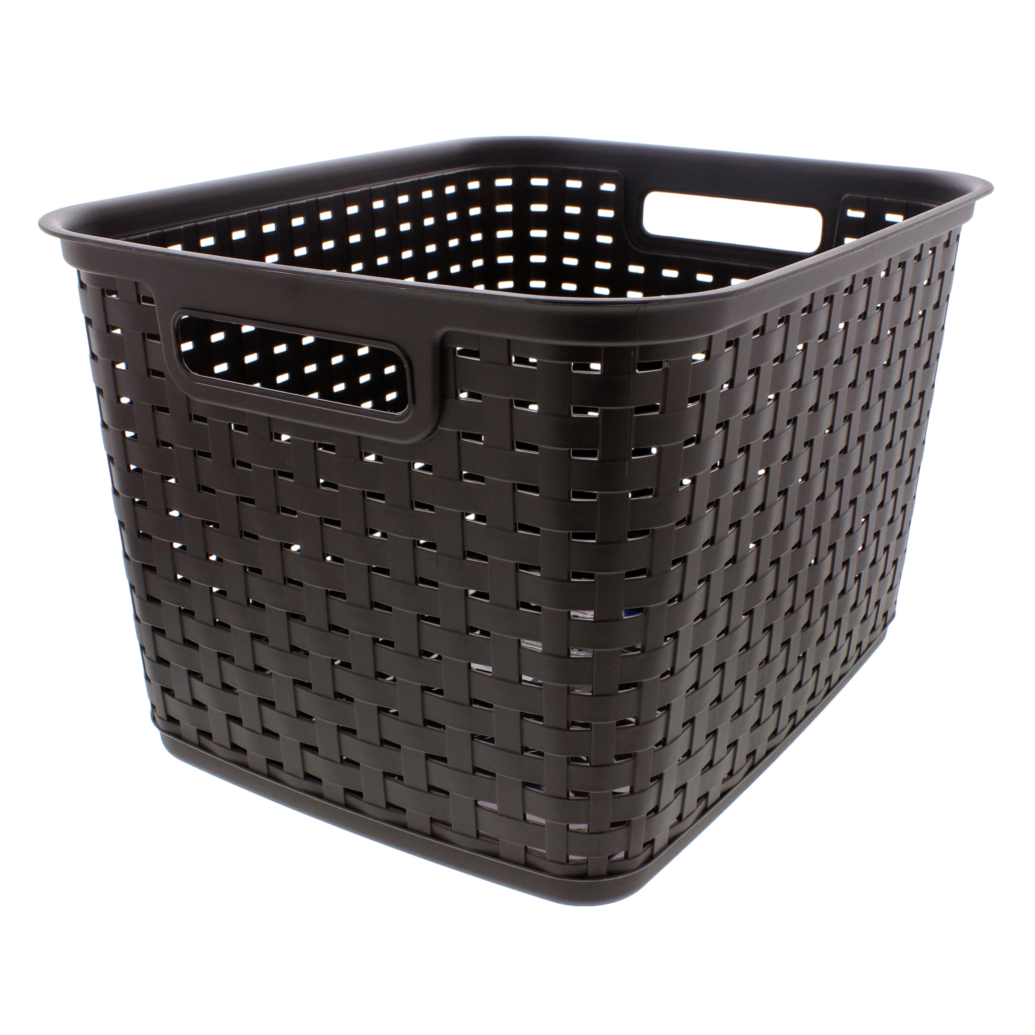 Sterilite Tall Weave Basket Espresso Brown Shop Storage Bins at HEB
