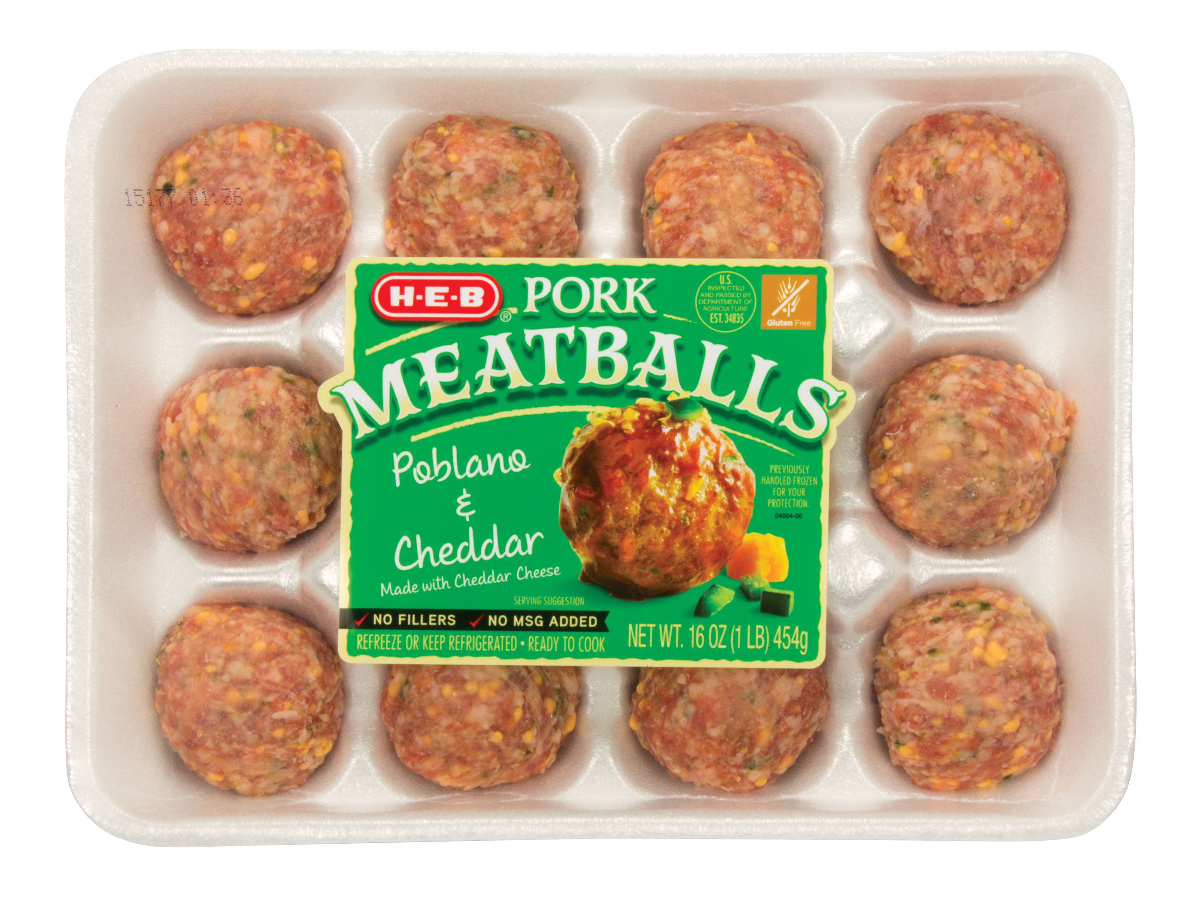 HEB Poblano & Cheddar Pork Meatballs Shop Sausage at HEB