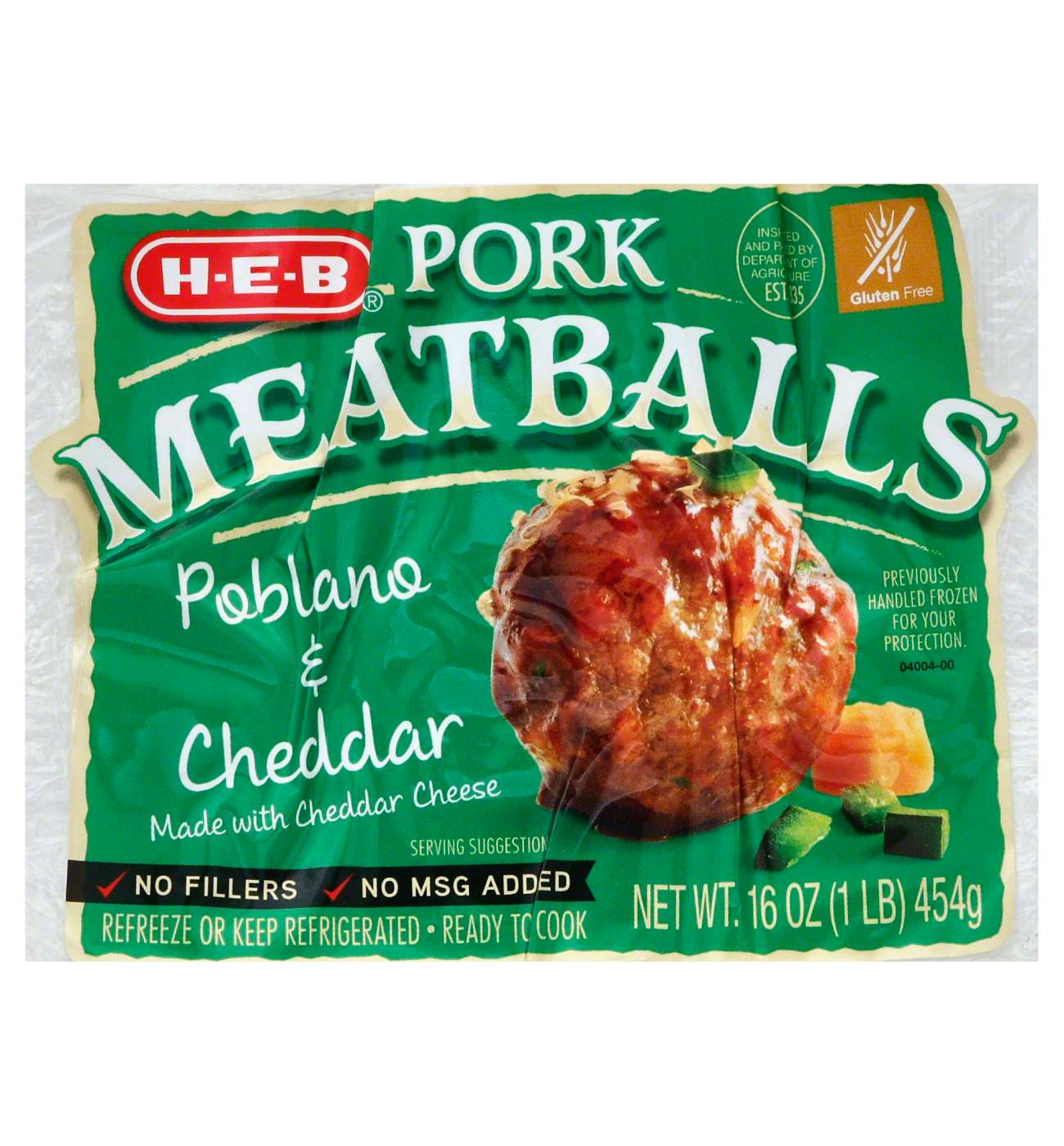 HEB Poblano & Cheddar Pork Meatballs Shop Sausage at HEB