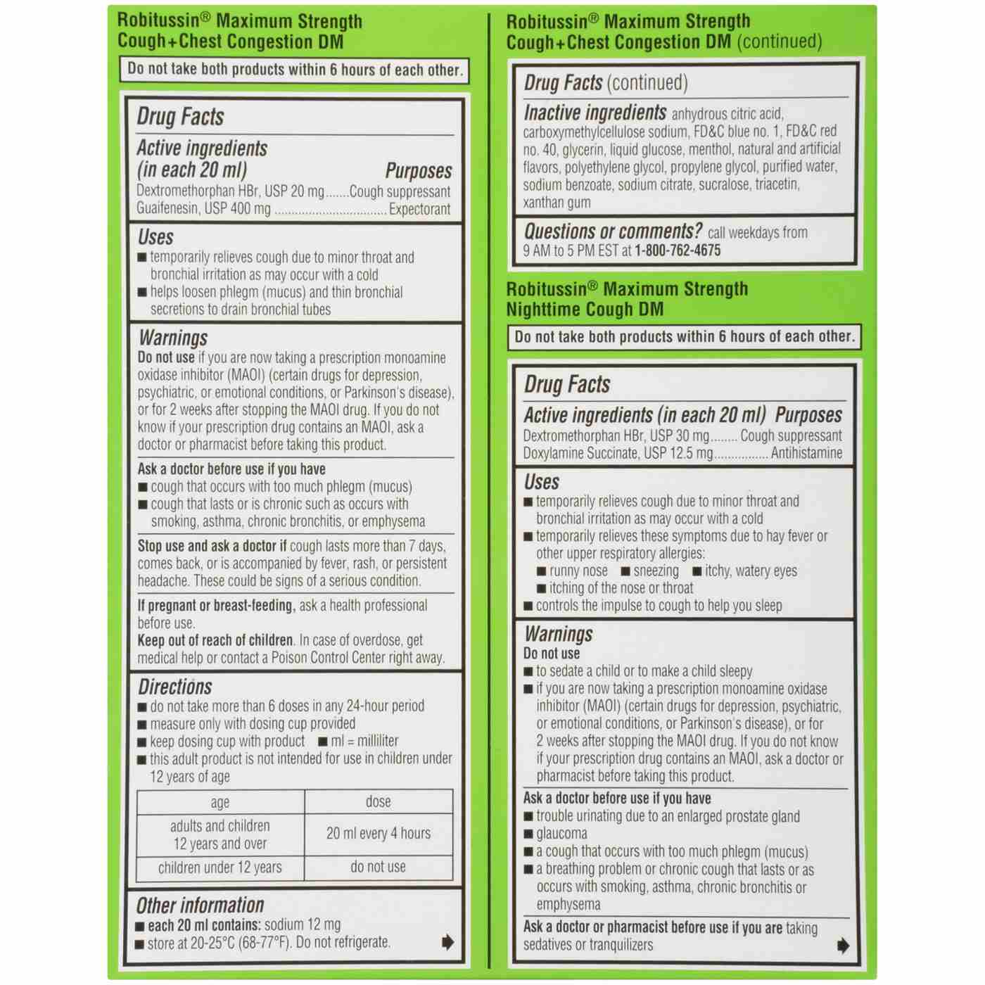 Robitussin Max Strength Cough + Chest Congestion DM & Nighttime Cough DM; image 3 of 6