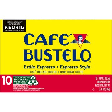 Cafe Bustelo Espresso-Style Dark Roast Coffee Single Serve K-Cups, 10 ct