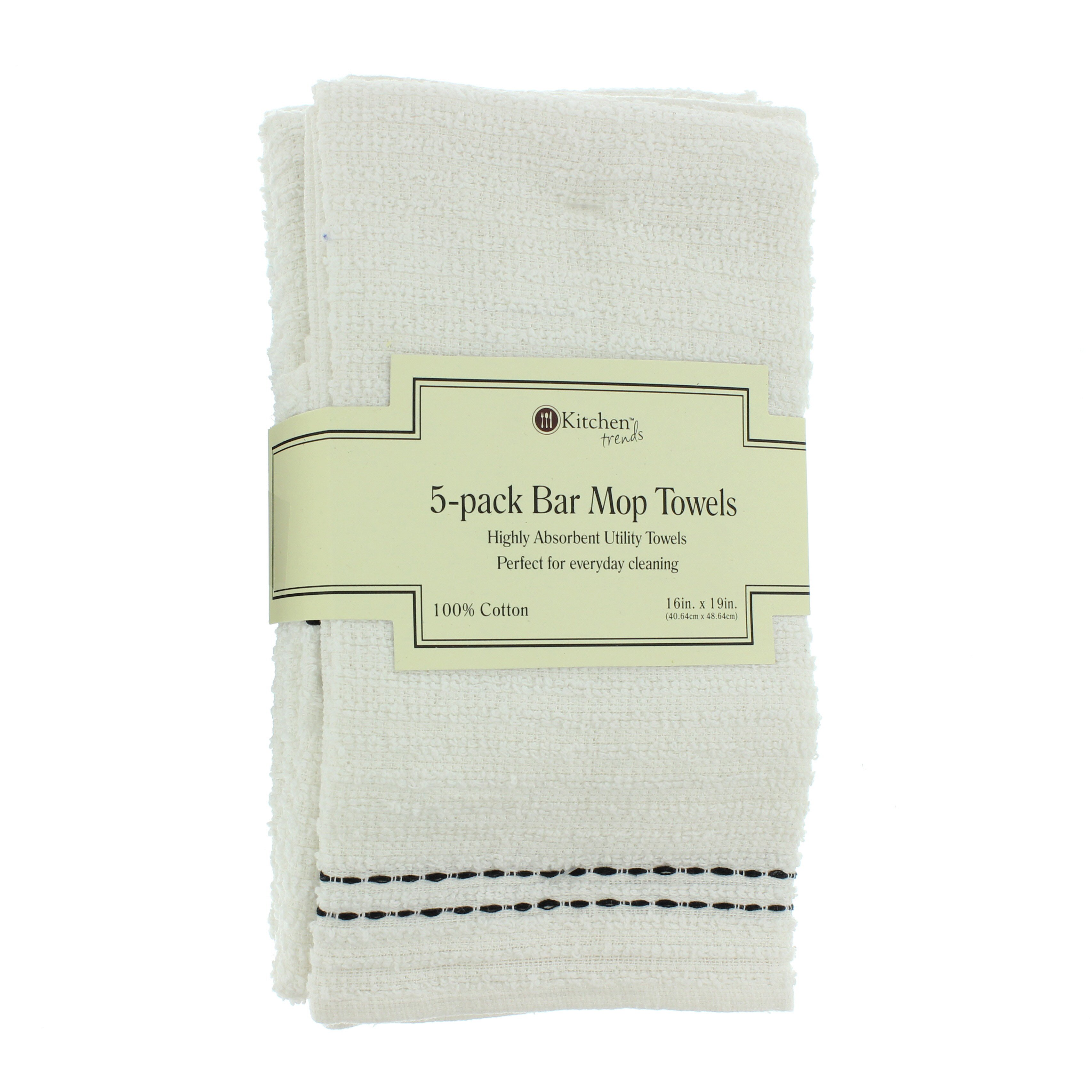 Kitchen Trends White with Black Stripe Bar Mop Towels - Shop