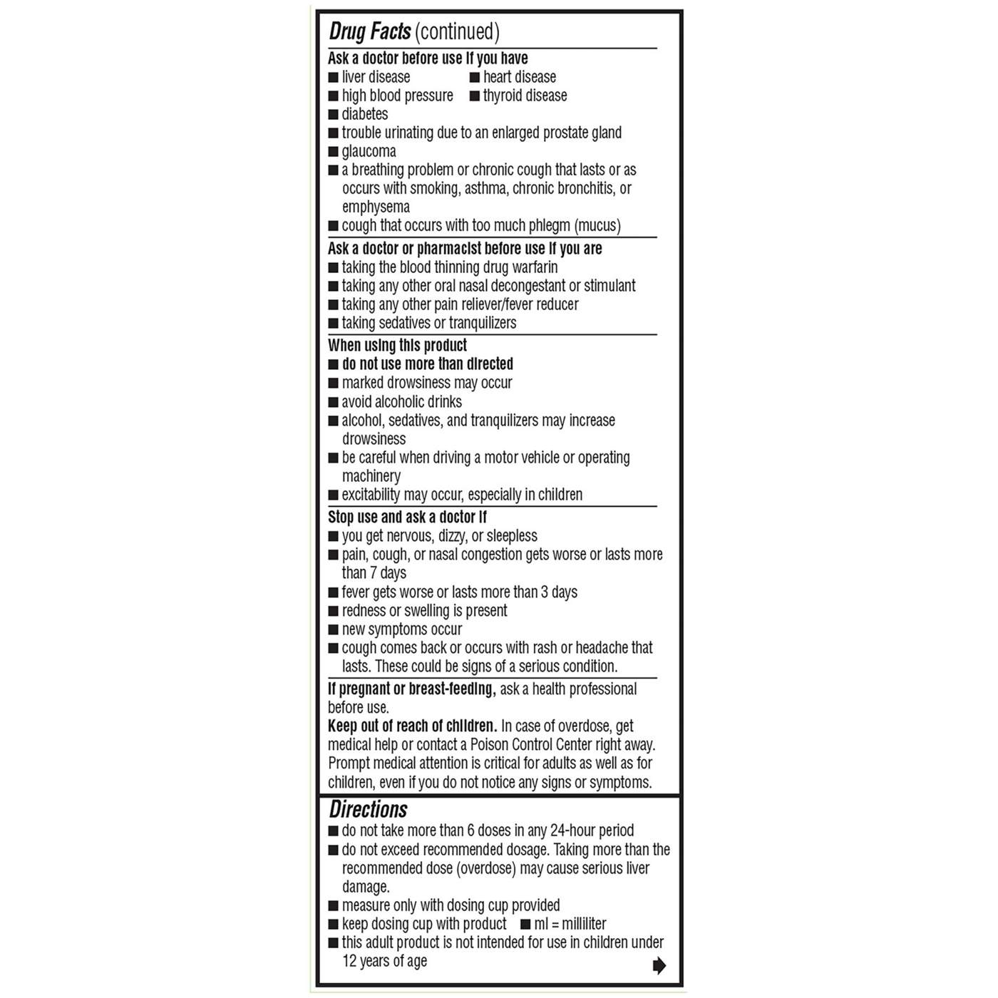 Robitussin Severe Nighttime Multi-Symptom Cough Cold + Flu Liquid; image 2 of 7