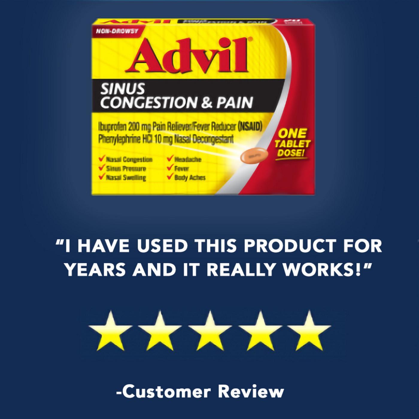 Advil Sinus Congestion and Pain Relief; image 4 of 8