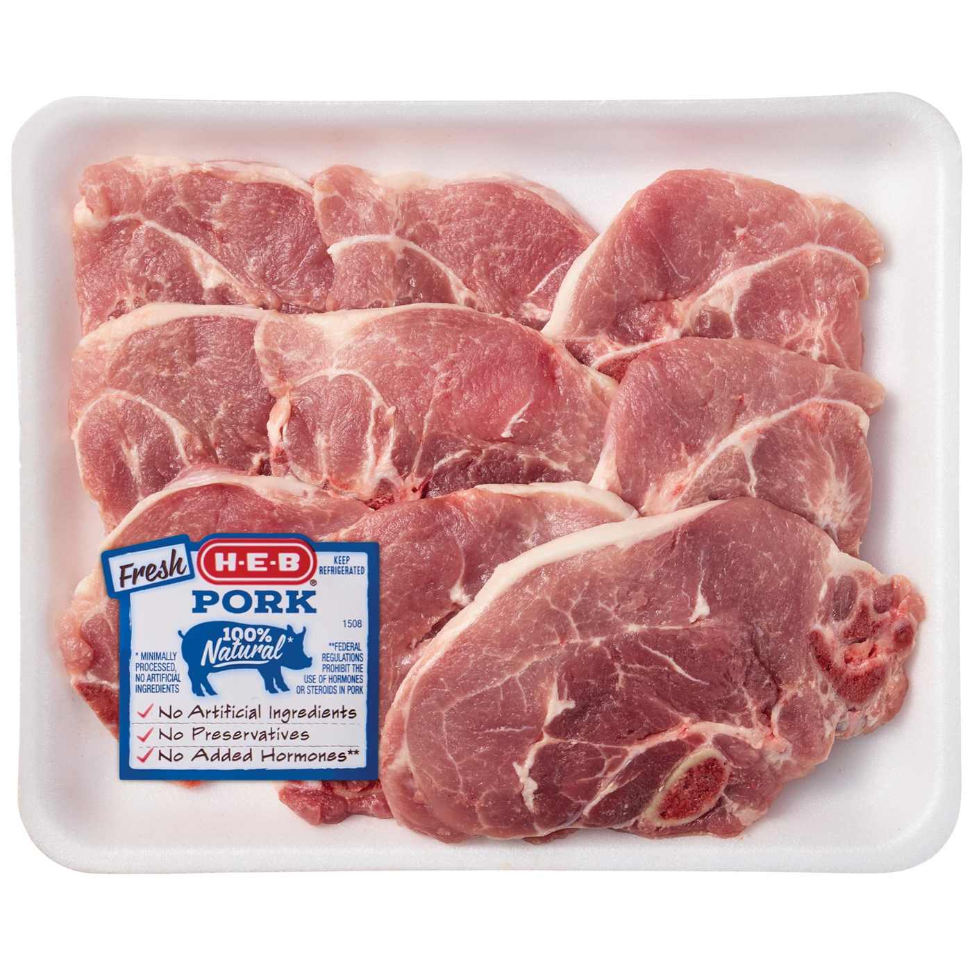 H-E-B Bone-in Sirloin Pork Chops, Thin Cut - Value Pack; image 1 of 3