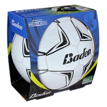 Baden Official Size 4 Soccer Ball - Black & White
