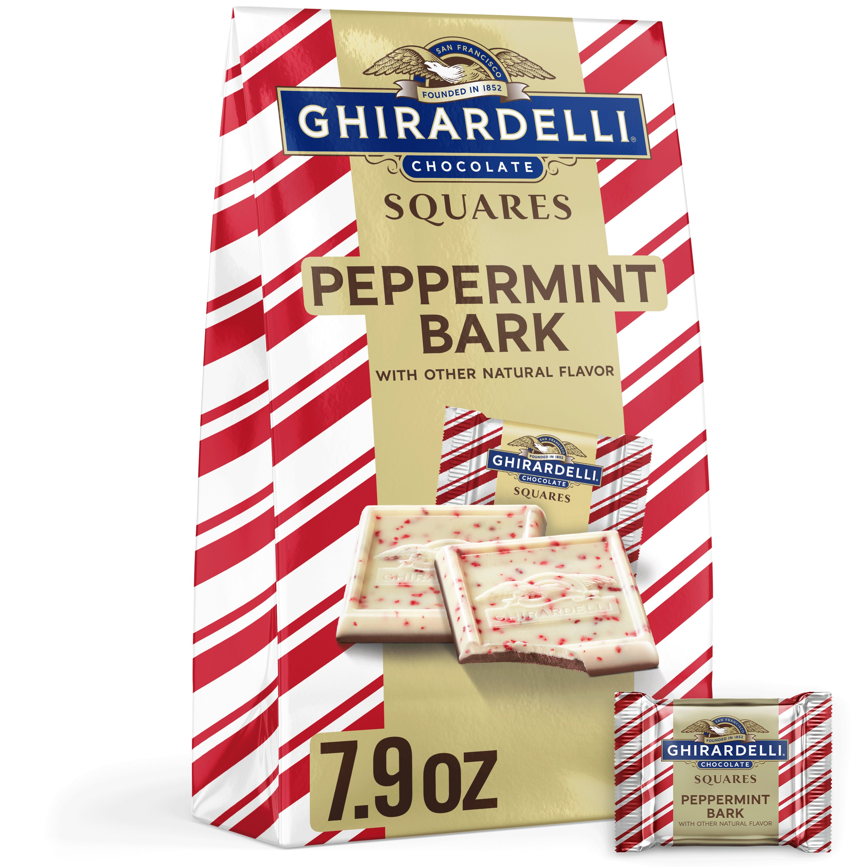 Ghirardelli Peppermint Bark Chocolate Holiday Squares Shop Candy at HEB