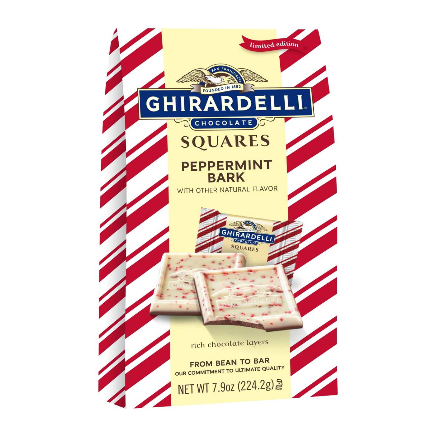 Ghirardelli Peppermint Bark Chocolate Holiday Squares; image 4 of 5