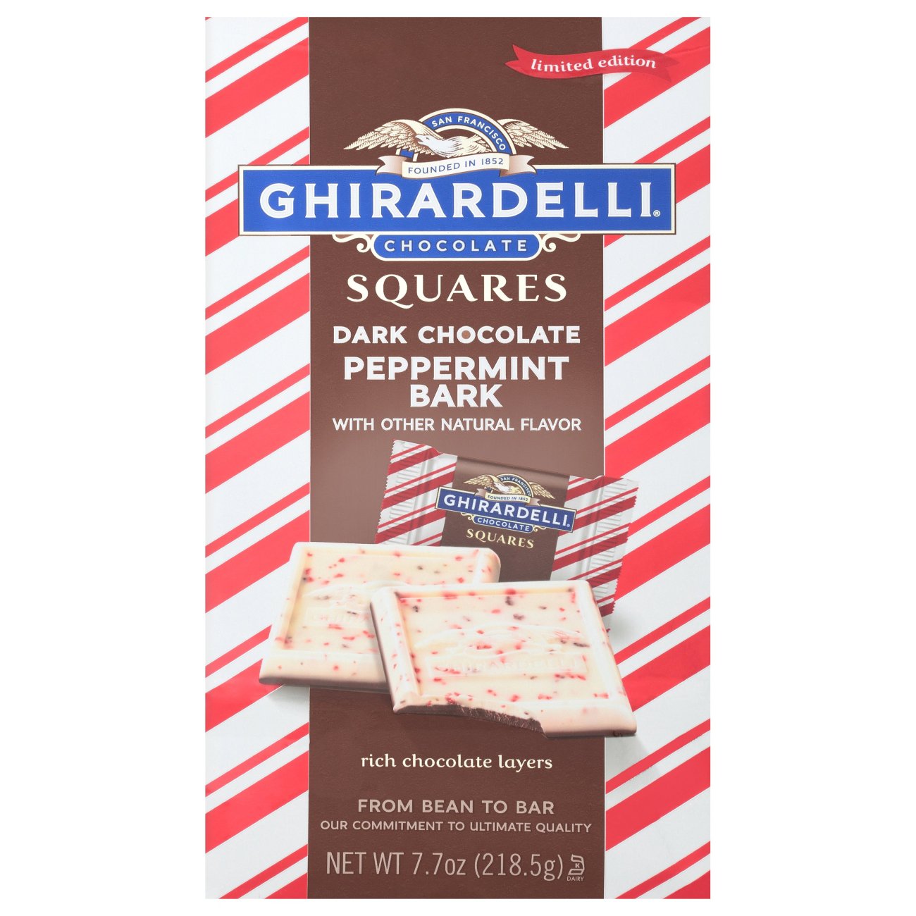 Ghirardelli Dark Chocolate Peppermint Bark Holiday Squares Shop Candy