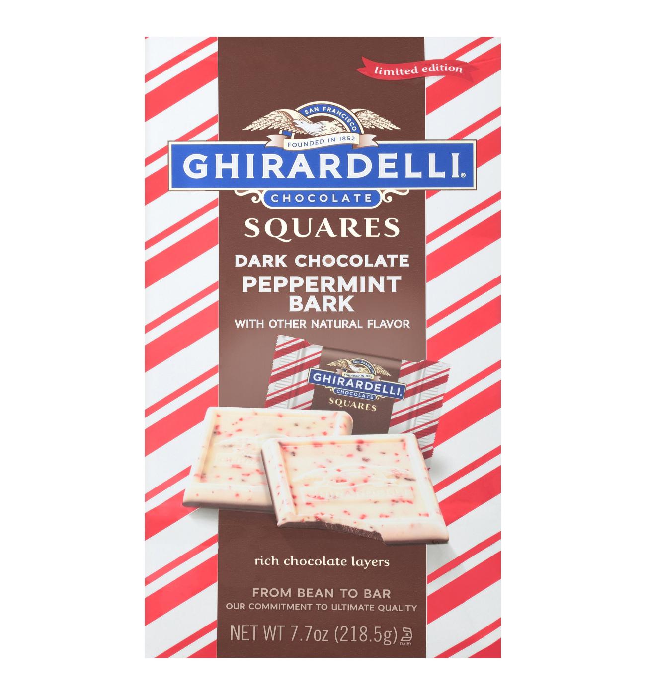 Ghirardelli Dark Chocolate Peppermint Bark Holiday Squares; image 1 of 5
