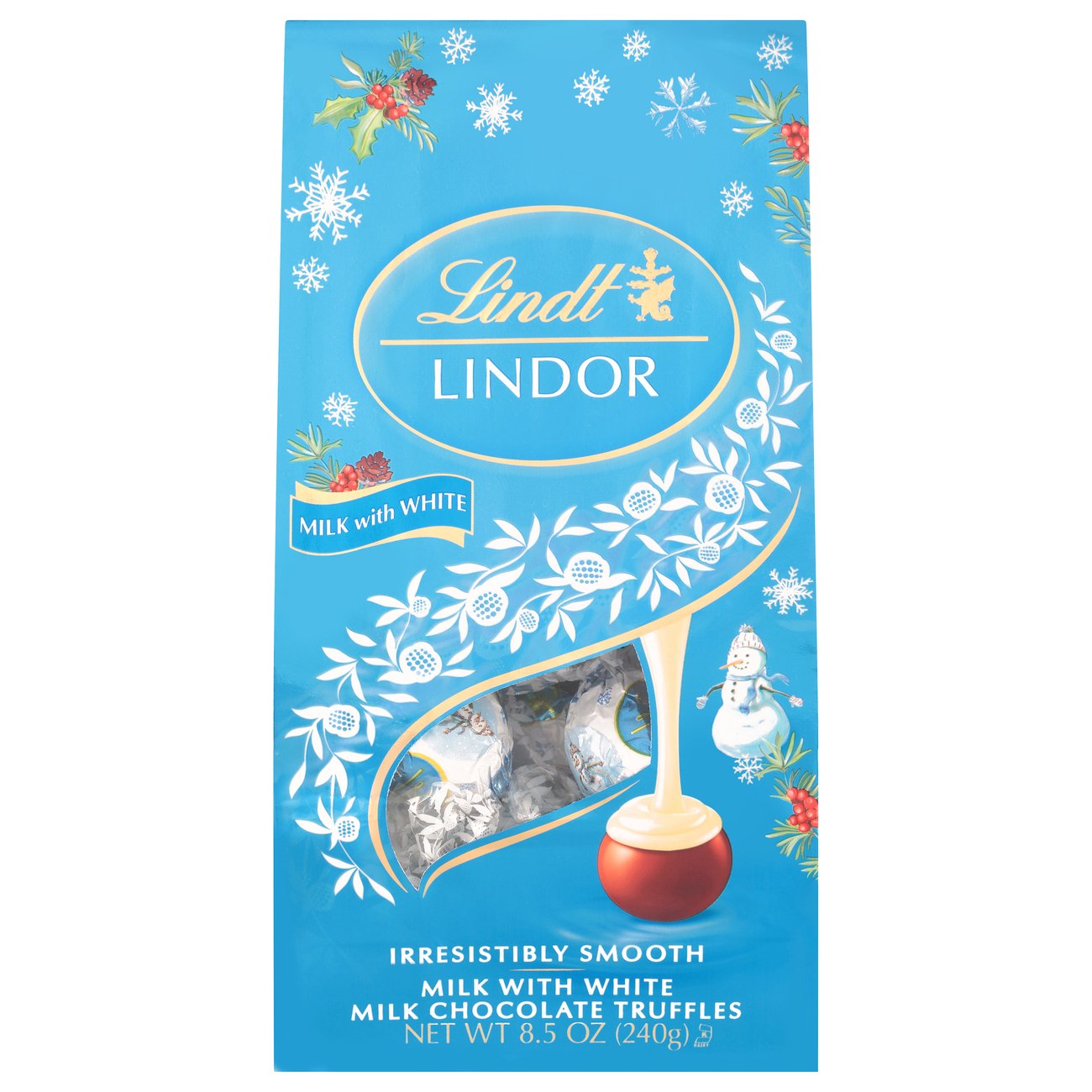 Lindt Lindor Milk With White Chocolate Holiday Truffles Shop Candy At H E B 0689