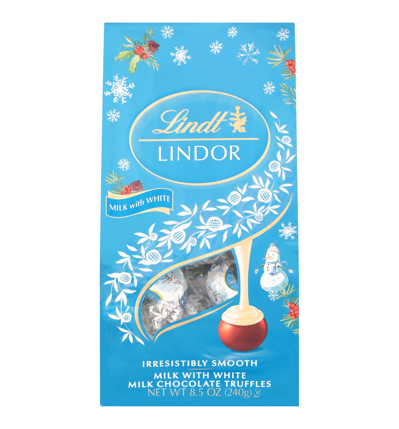 Lindt Lindor Milk with White Chocolate Holiday Truffles; image 1 of 2