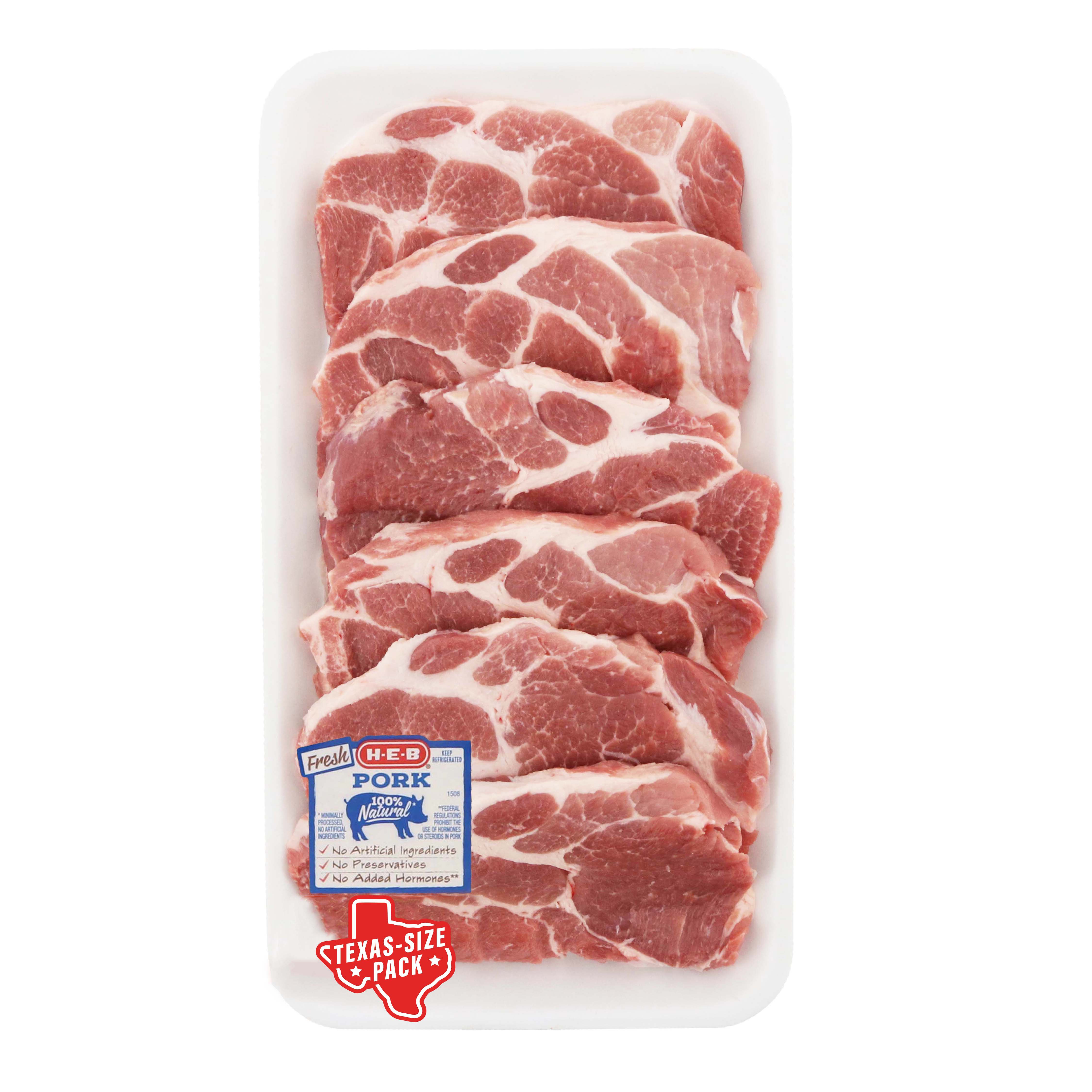 H-E-B Boneless Boston Butt Pork Steaks - Texas-Size Pack - Shop Pork At ...