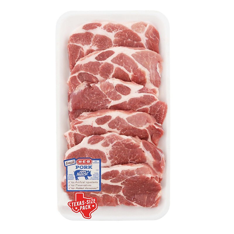 H E B Pork Steaks Boneless Texas Size Pack Shop Meat At H E B