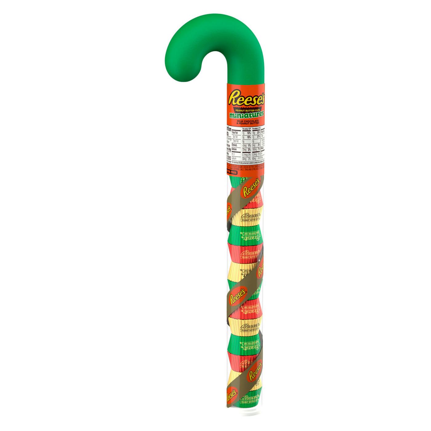 Reese's Milk Chocolate Peanut Butter Cups Christmas Candy Cane Tube; image 1 of 6