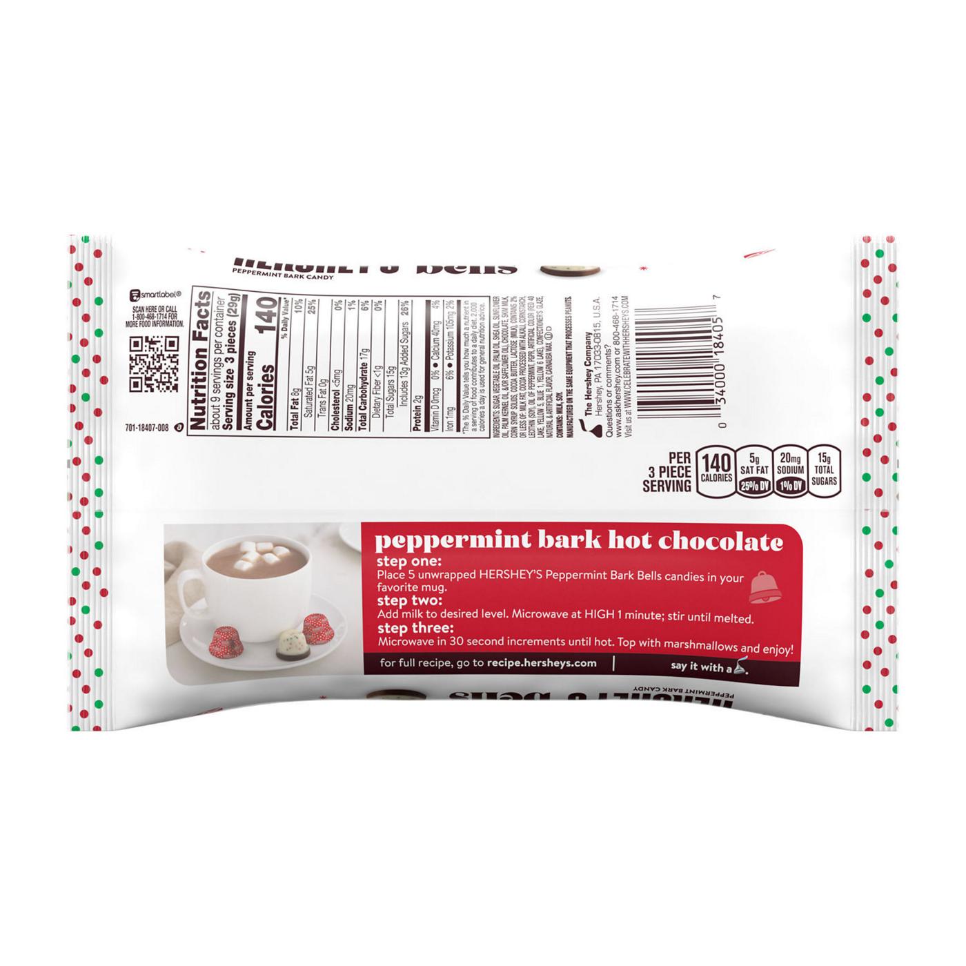 Hershey's Peppermint Bark Bells Christmas Candy; image 4 of 7