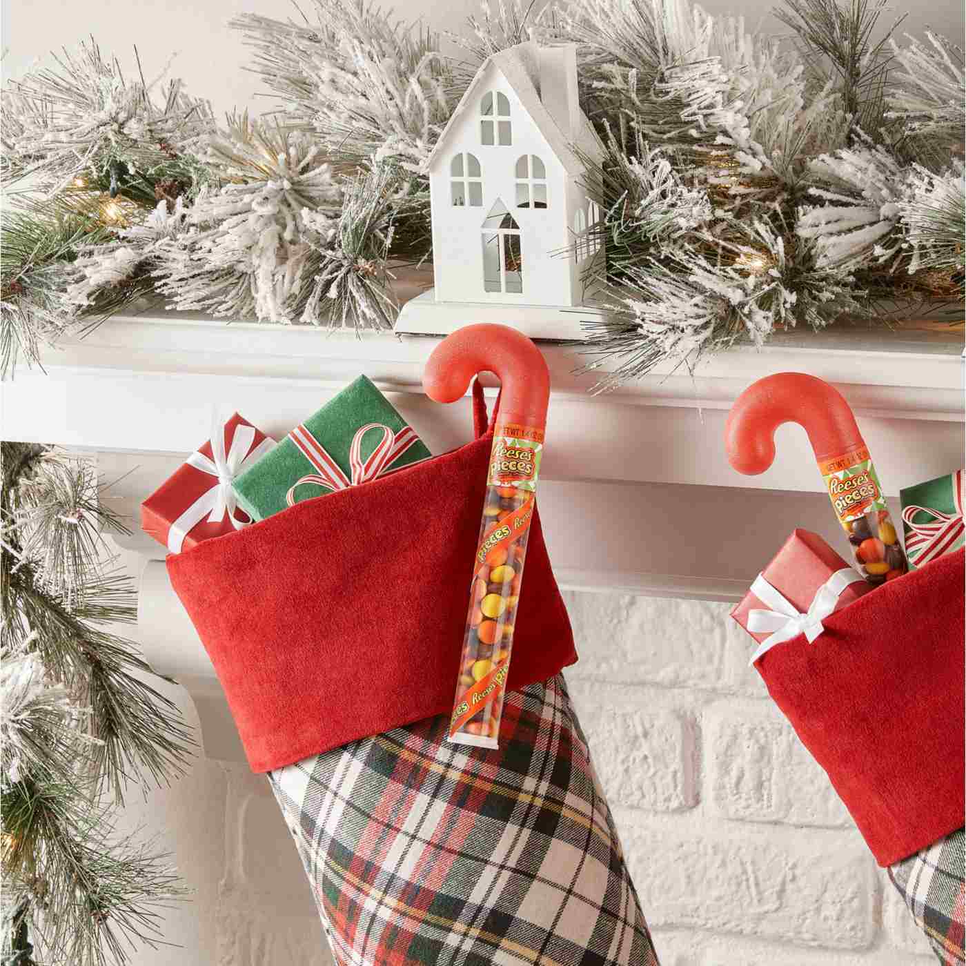 Reese's Pieces Peanut Butter Christmas Candy Cane Tube Shop Candy at
