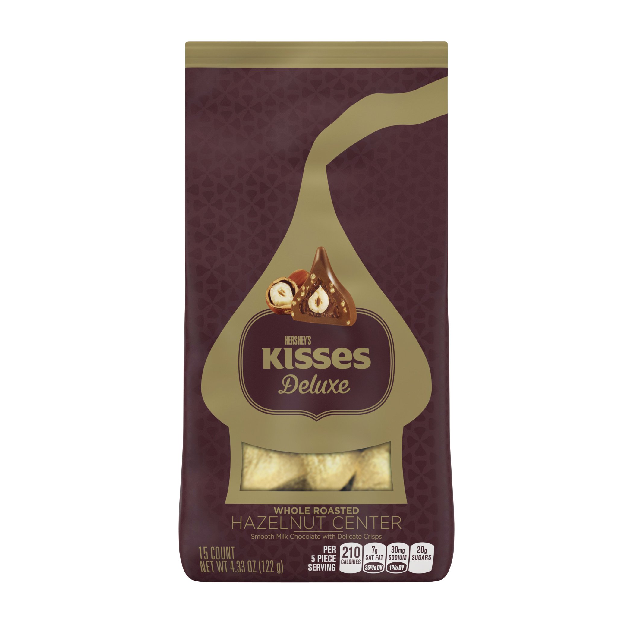 Hershey's Kisses Deluxe Chocolates with Hazelnut Center Shop Candy at