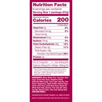 Nature's Bakery Fig Bars - Raspberry