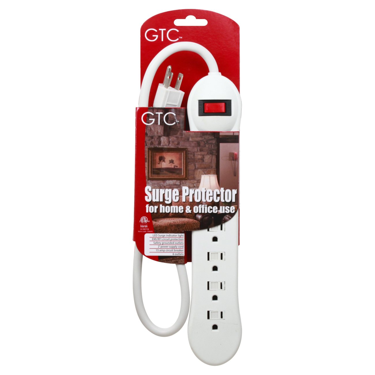 Gtc White 6 Outlet Surge Protector Shop Extension Cords At H E B