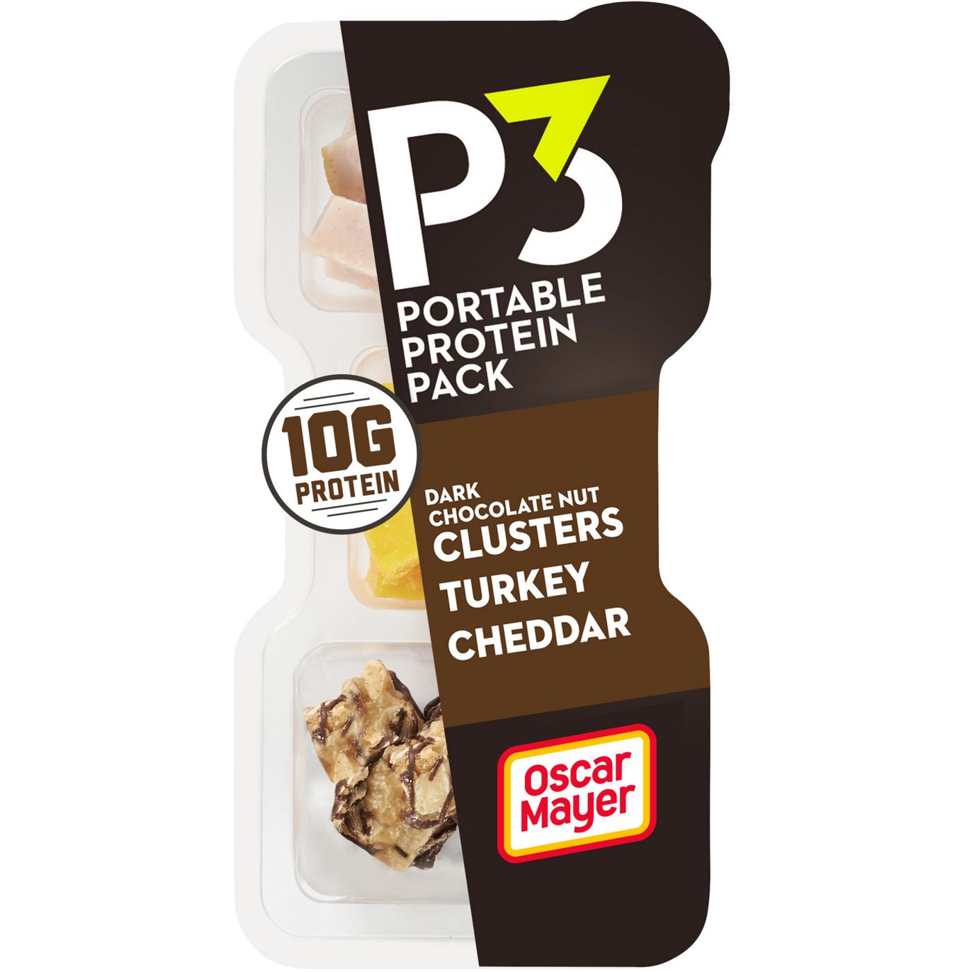 P3 Portable Protein Pack Snack Tray - Dark Chocolate Nut Clusters, Turkey & Cheddar; image 1 of 5
