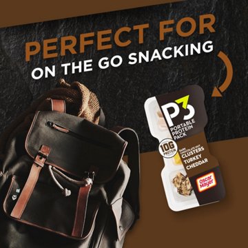 P3 Portable Protein Pack Snack Tray - Dark Chocolate Nut Clusters, Turkey & Cheddar, 2 oz