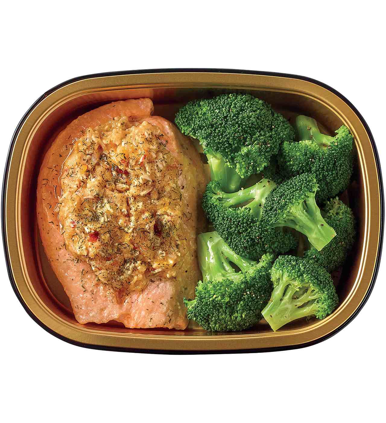Meal Simple by H-E-B Crab-Stuffed Atlantic Salmon & Broccoli; image 1 of 3