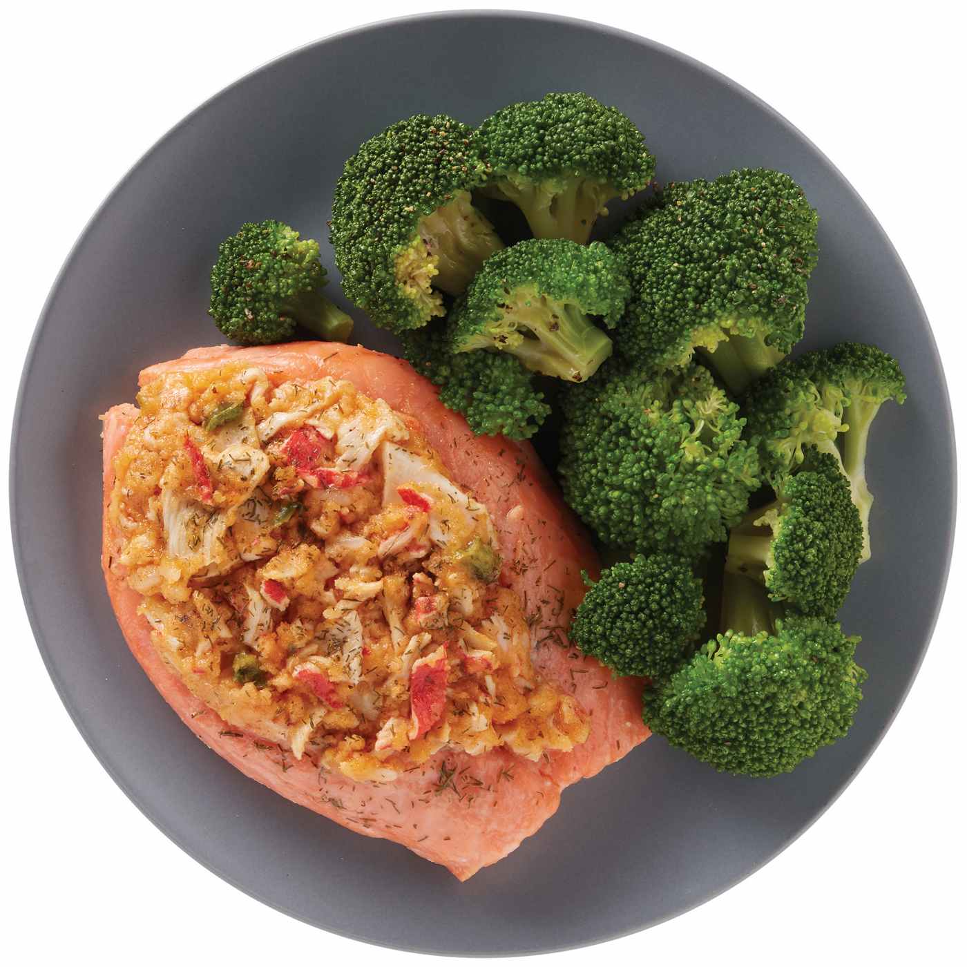 Meal Simple by H-E-B Crab-Stuffed Atlantic Salmon & Broccoli; image 3 of 3