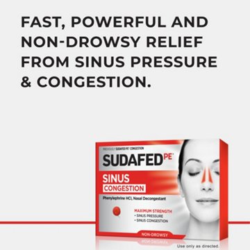 Sudafed Maximum Strength Non-Drowsy Sinus Decongestant