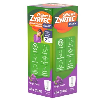 Children's Zyrtec 24 Hour Children's Allergy Relief Syrup, Grape