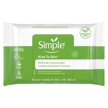 Simple Kind to Skin Micellar Cleansing Wipes, 25 ct