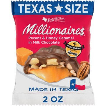 Pangburn's Millionaires Milk Chocolate Covered Pecans & Honey Caramel Big Bite, 2 oz