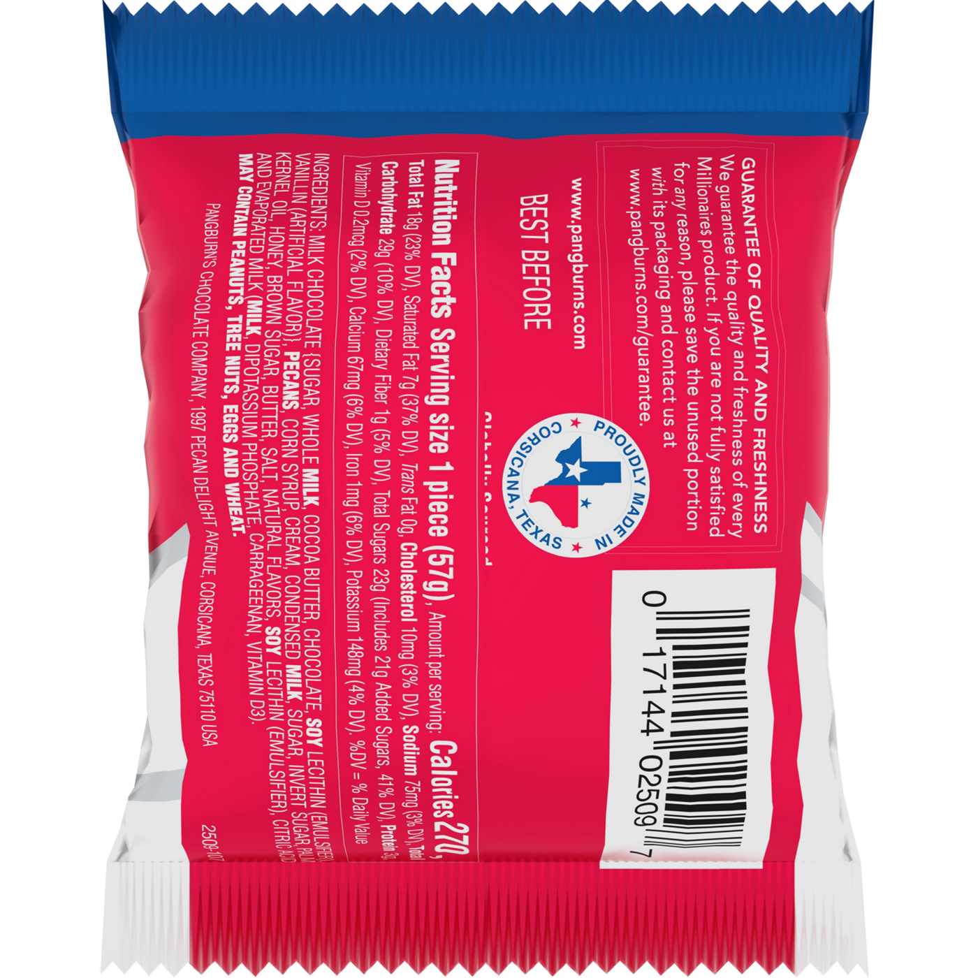 Pangburn's Millionaires Milk Chocolate Covered Pecans & Honey Caramel Big Bite; image 5 of 8