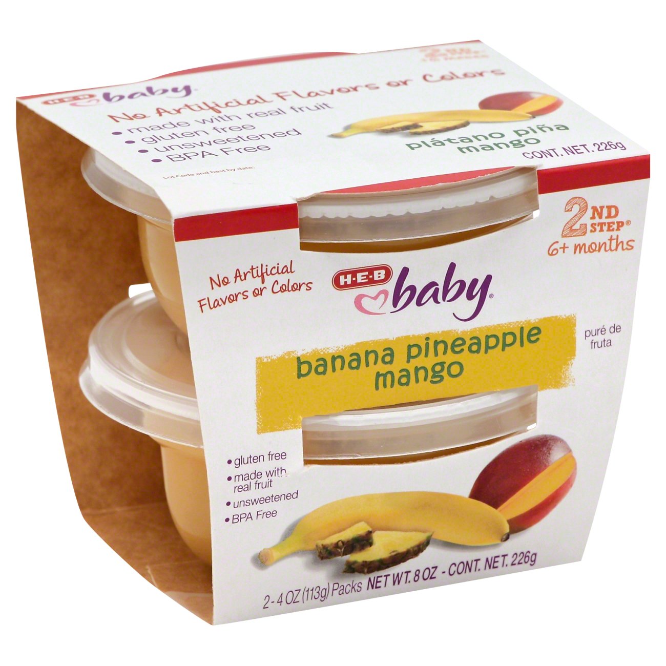 HEB Baby Food Puree Fruit Cups Banana Pineapple Mango Shop Baby