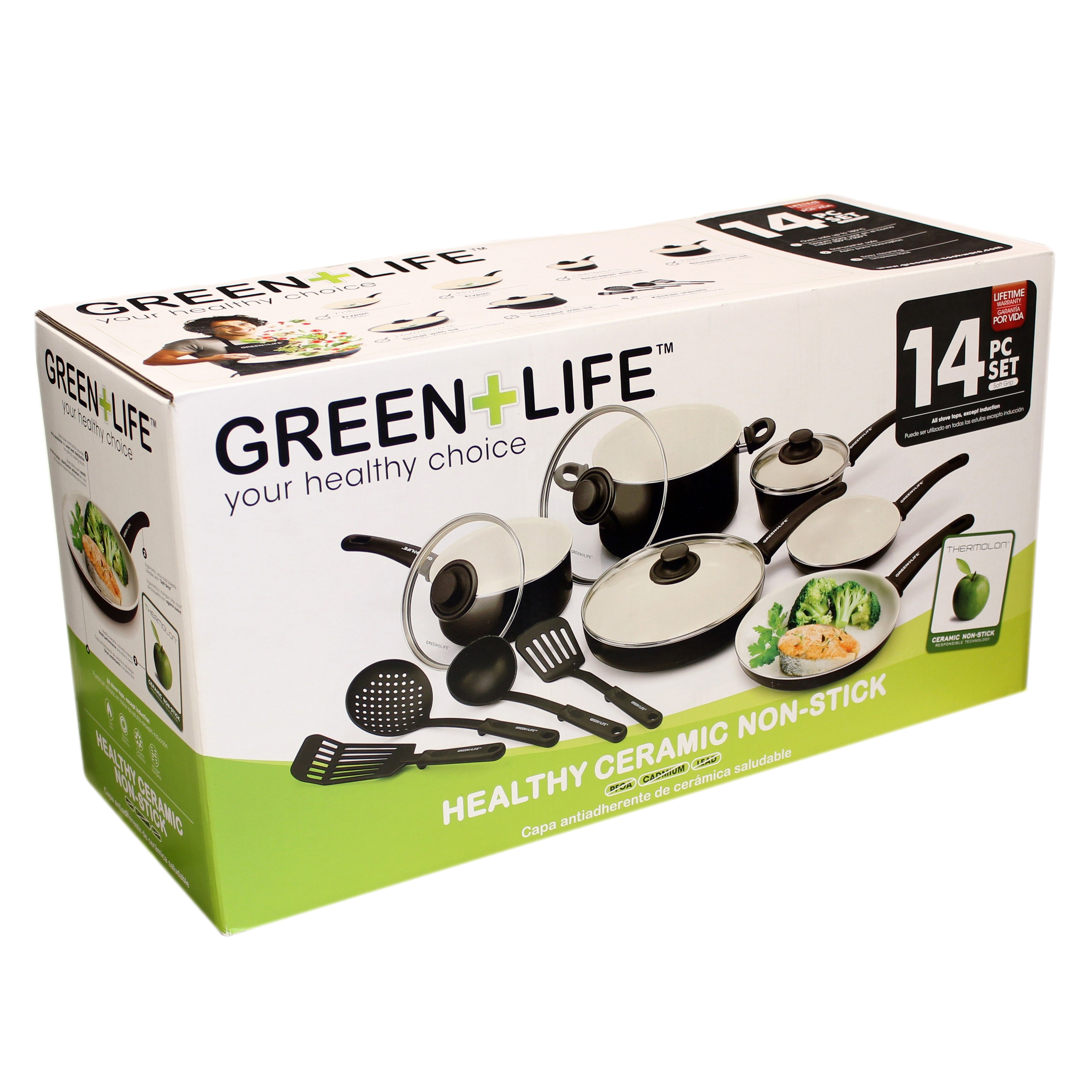 GreenLife Black Diamond Ceramic Non-Stick Cookware Set - Shop Cookware Sets  at H-E-B