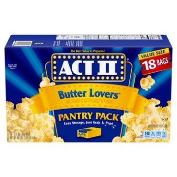 ACT II Butter Lovers Microwave Popcorn, 18 ct