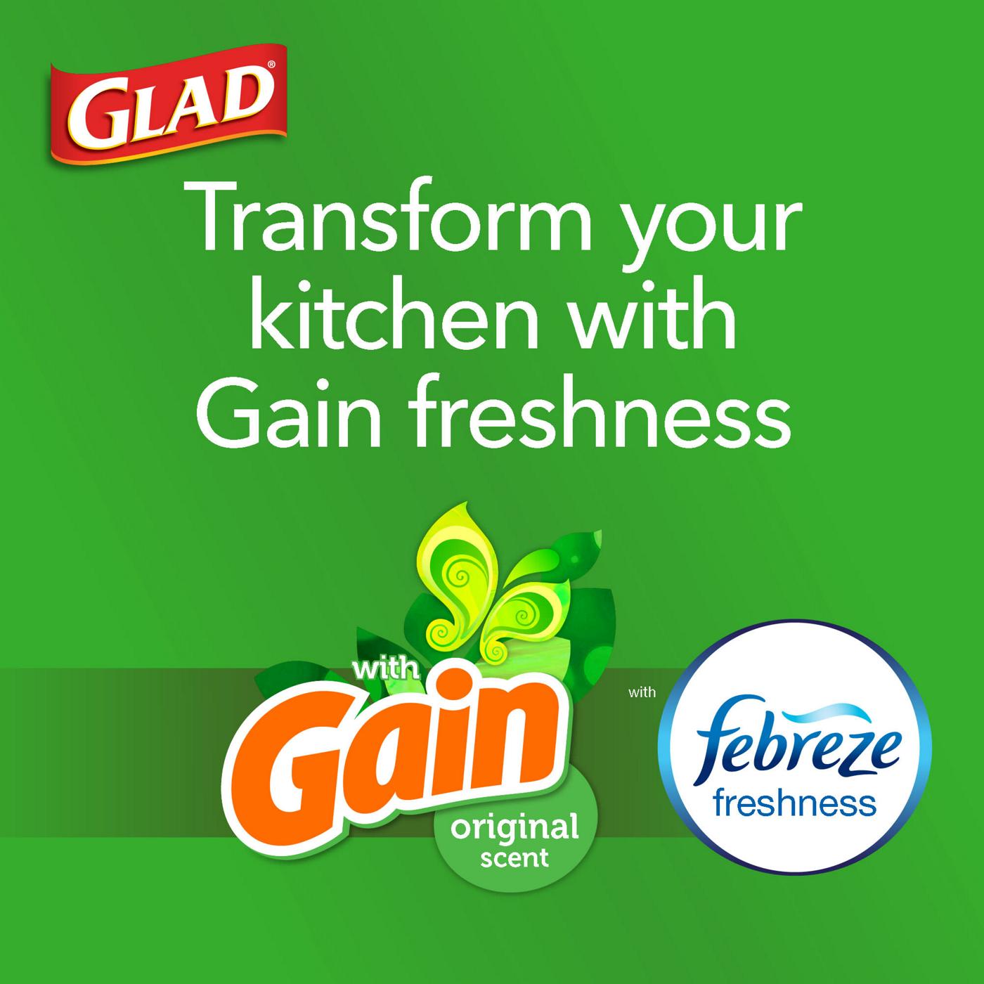 Glad ForceFlex Tall Kitchen Drawstring Trash Bags, 13 Gallon - Gain Original Scent with Febreeze Freshness; image 3 of 3