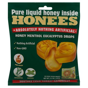 Honees Honey Menthol Eucalyptus Cough Drops, 20 ct