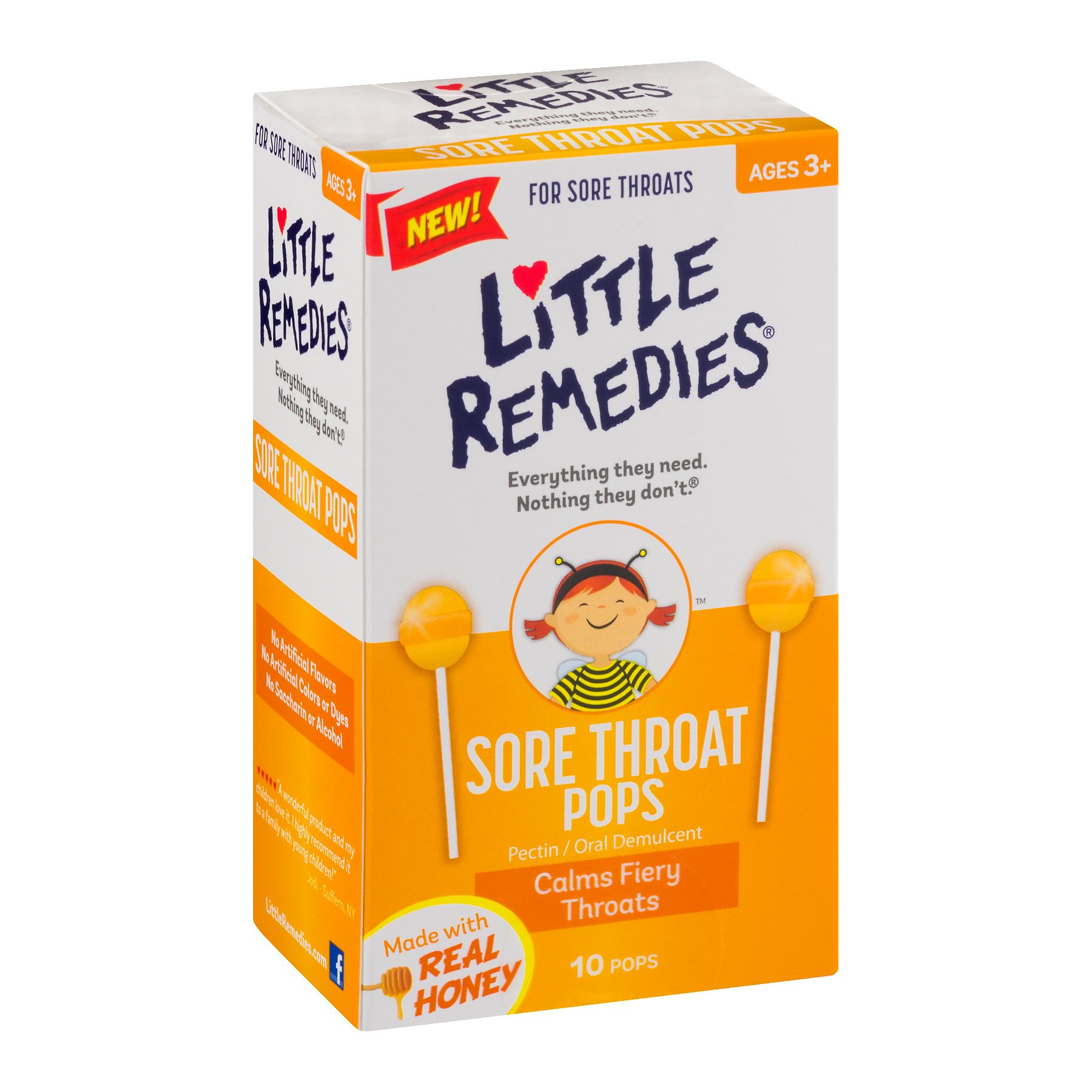 Little Remedies Sore Throat Honey Pops Shop Cough, Cold & Flu at HEB