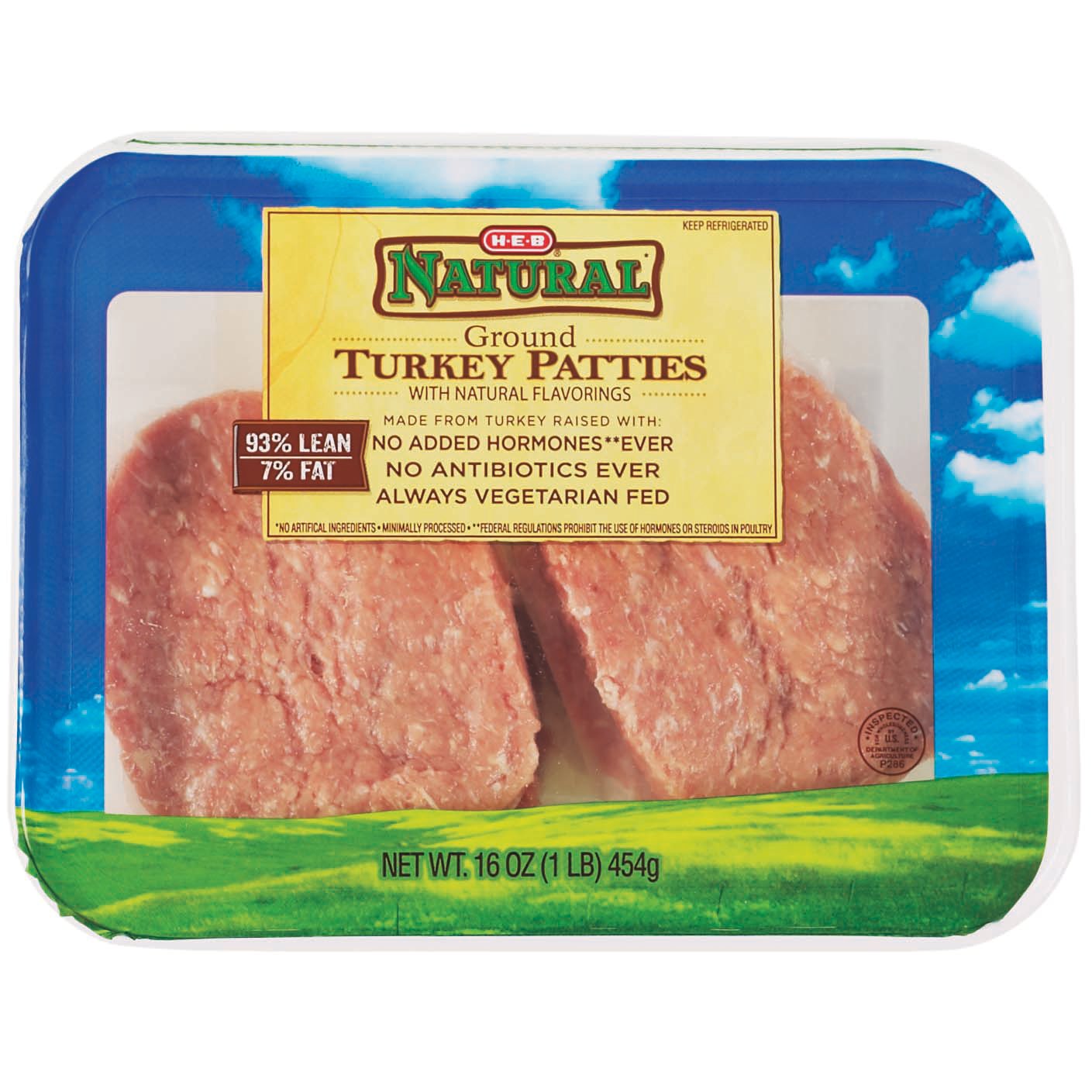 H-E-B Natural Ground Turkey Patties, 93% Lean - Shop Turkey At H-E-B