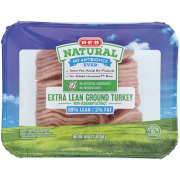 H-E-B Natural Extra Lean Ground Turkey Breast, 98% Lean, 16 oz