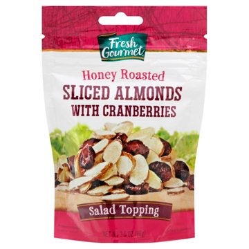 Fresh Gourmet Honey Roasted Sliced Almonds & Cranberries, 3.5 oz