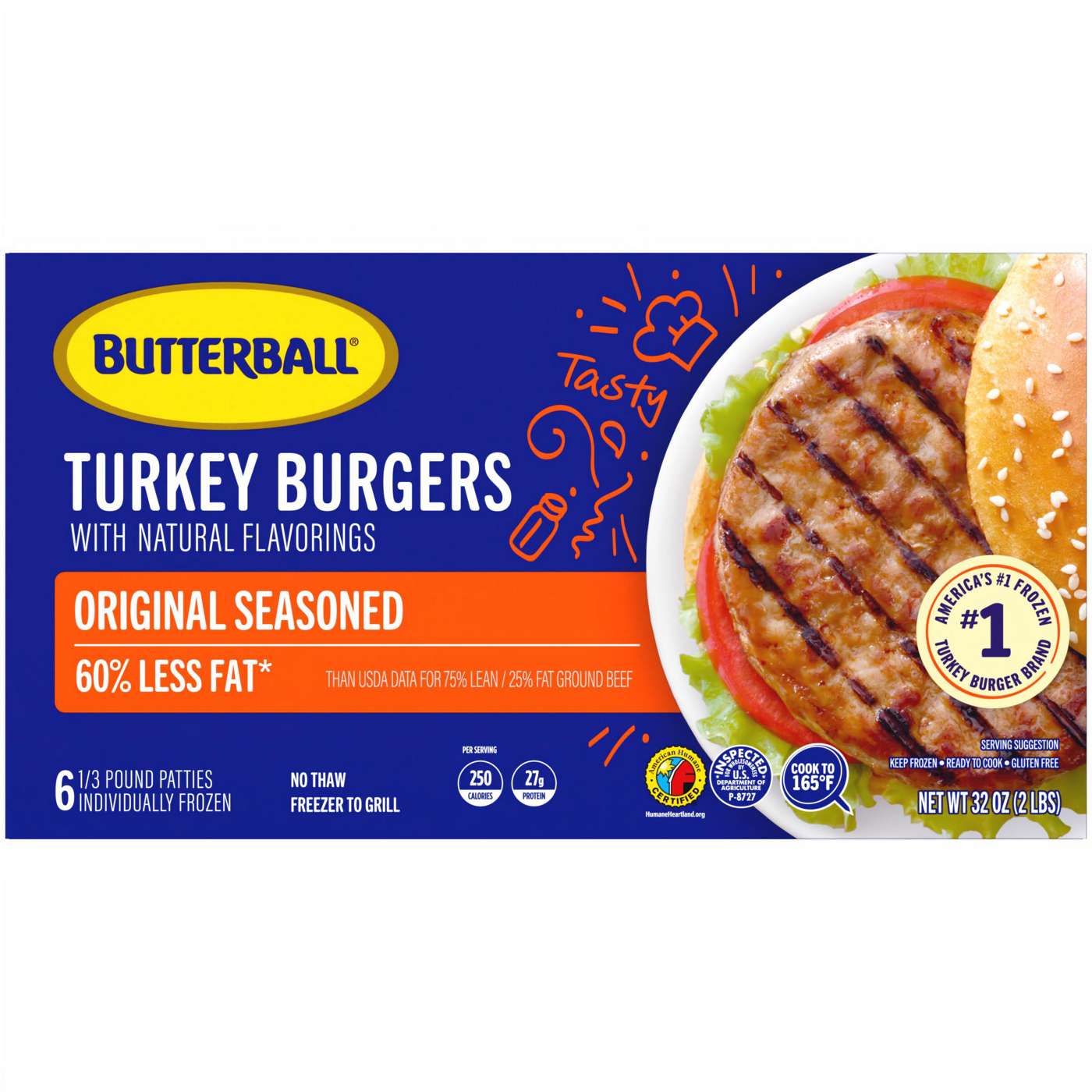 Butterball Frozen Seasoned Turkey Burger Patties; image 3 of 6