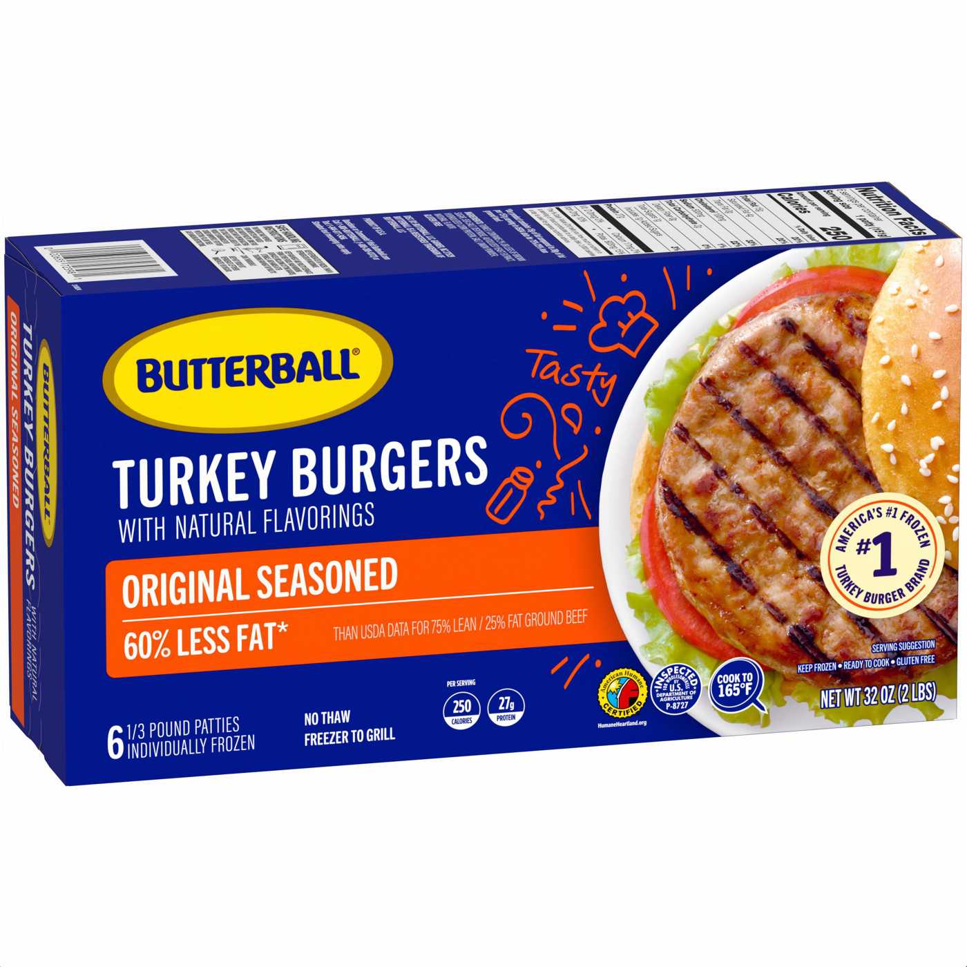 Butterball Frozen Seasoned Turkey Burger Patties; image 4 of 6