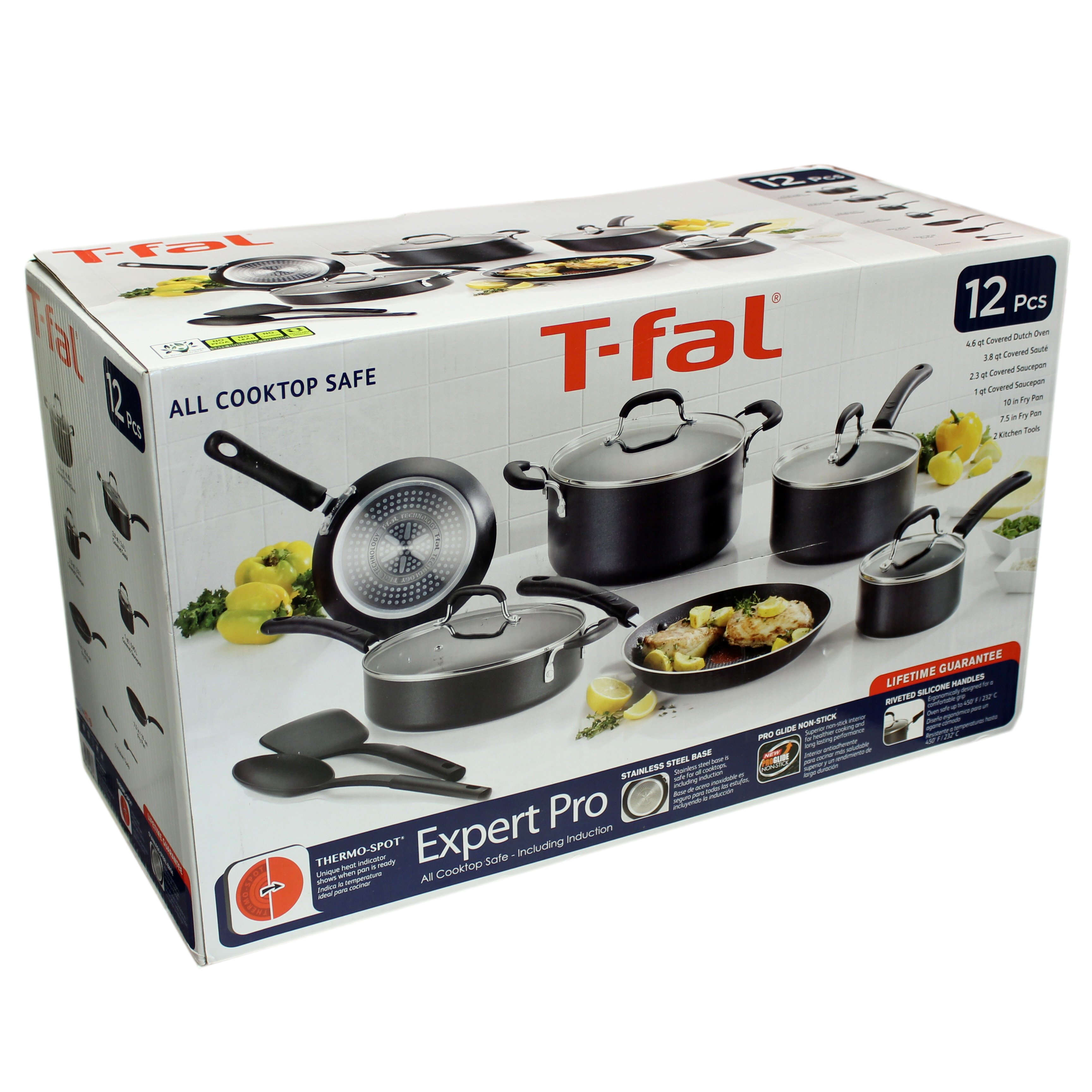 T-FAL T-fal Expert Pro Stainless Steel 12-Piece Cookware Set E759SC84