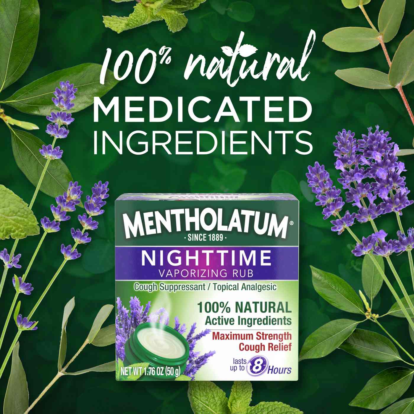 Mentholatum Nighttime Vaporizing Rub with Soothing Lavender Shop Cough cold flu at H E B