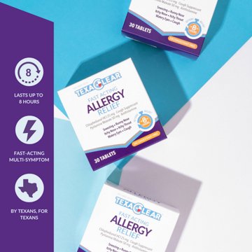 TexaClear Allergy Relief Tablets, 30 ct